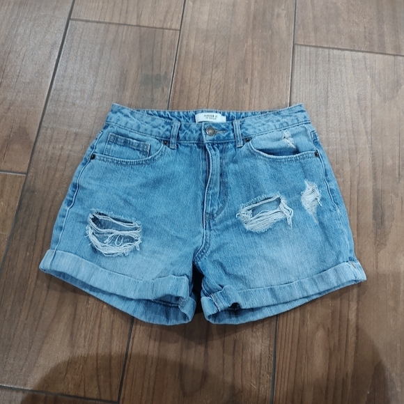 Forever 21 Pants - Forever 21 Light Blue Ripped Jean Shorts Size 25